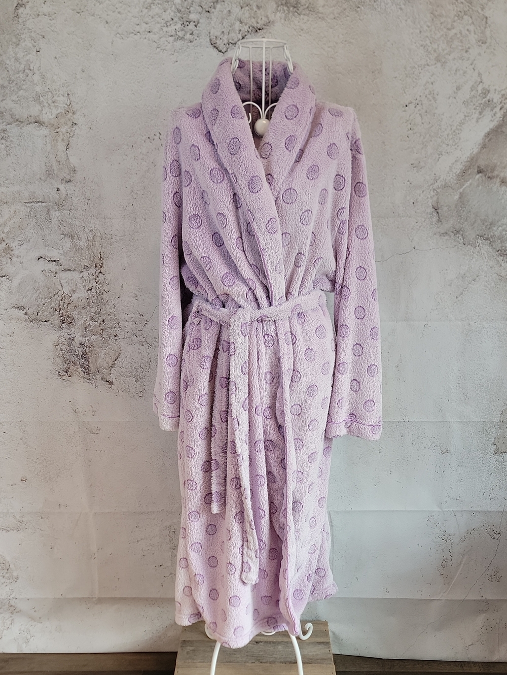 Great Northwest Clothing Company Lavender Polka Dot Bathrobe Size S/M